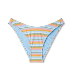 WILD FABLE WOMENS BIKINI BOTTOMS CHEEKY MULTI LUREX STRIPED